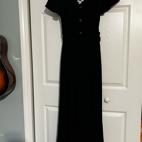 Monteau Black Jumpsuit with Button Accents - Picture 5 of 5
